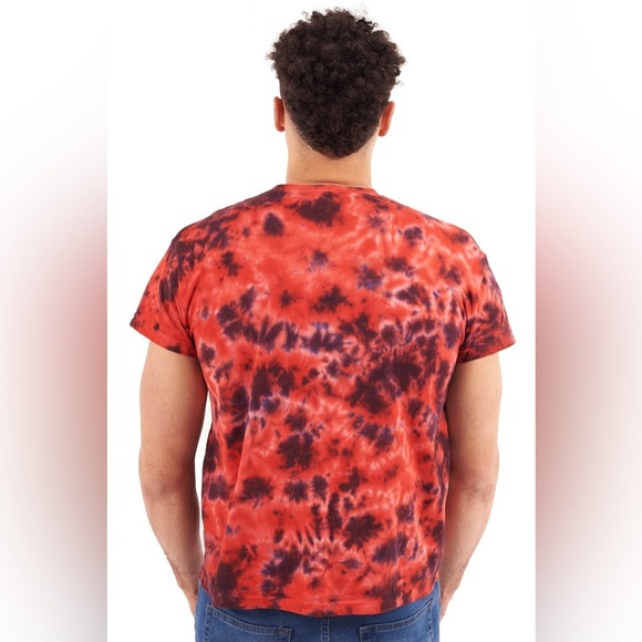 Mens Brisco Brands Red/Black Crystal Tie Dyed Tee - Picture 2 of 4